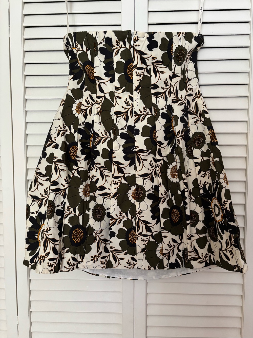 NWT o.p.t Strapless Retro Floral Fit & Flare Cotton Garden Party Dress 0 - Picture 3 of 6